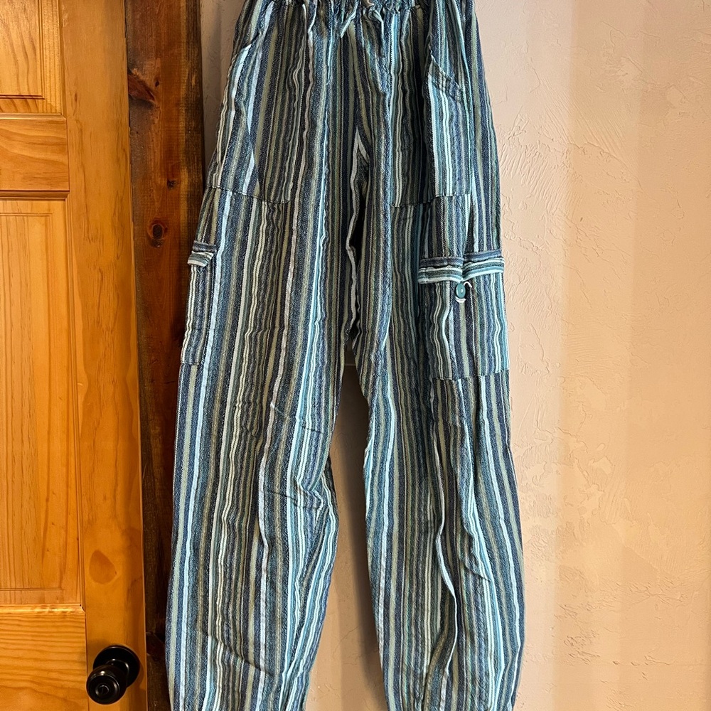Striped Blue Cargo Pants